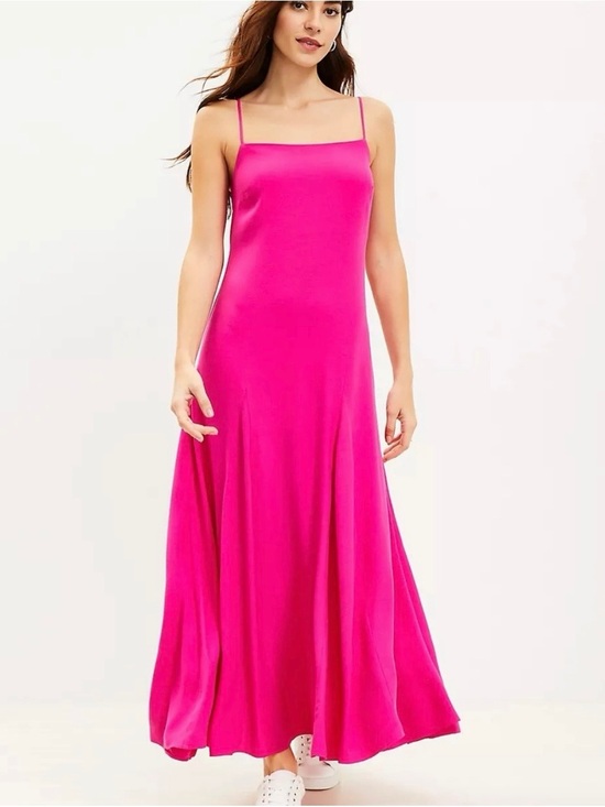 LOFT Dresses & Skirts - Women's Hot Pink Slip Maxi Dress with Spaghetti Straps